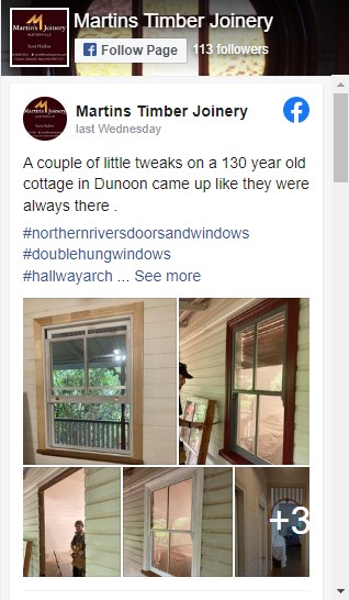 open Martins Timber Joinery Alstonville's Facebook page